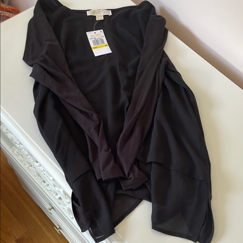 Michael Kors Black V-Neck Blouse
